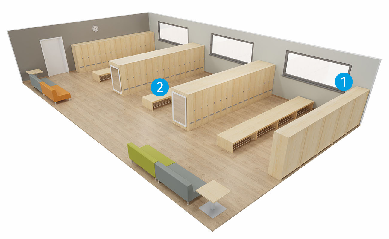 Garderobe Ordentliche Ecke mit Flexeo Armadio Garderobenschränken und EduCasa Spiegeln