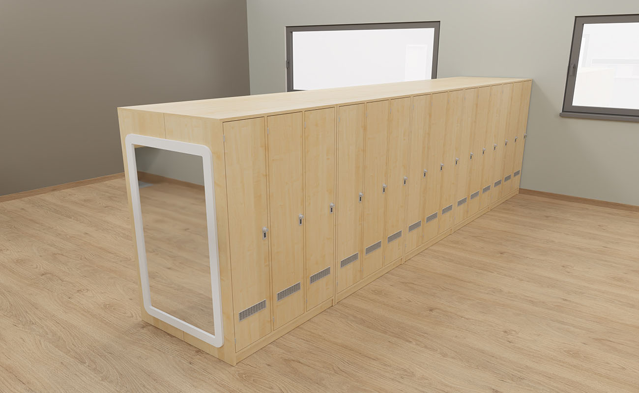 Garderobe Ordentliche Ecke Ausschnitt mit Flexeo Armadio Garderobenschränken und EduCasa Spiegeln