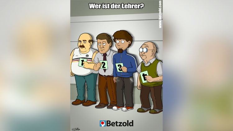 Comic: Suchbild "Wer ist hier der Lehrer?"