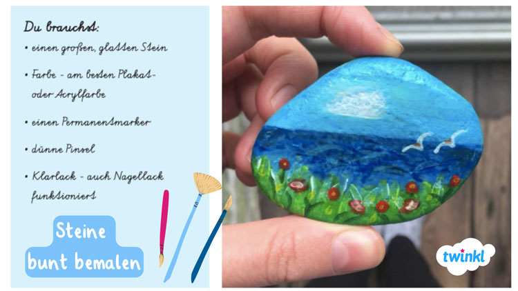 Bunt bemalter Stein