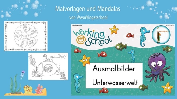 Ausmalbilder: Unterwasserwelt