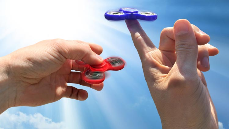 Blauer Fidget-Spinner