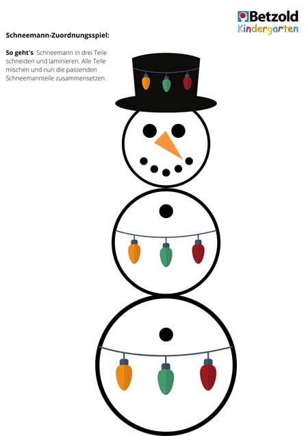 Zuordnungsspiel: Schneemann