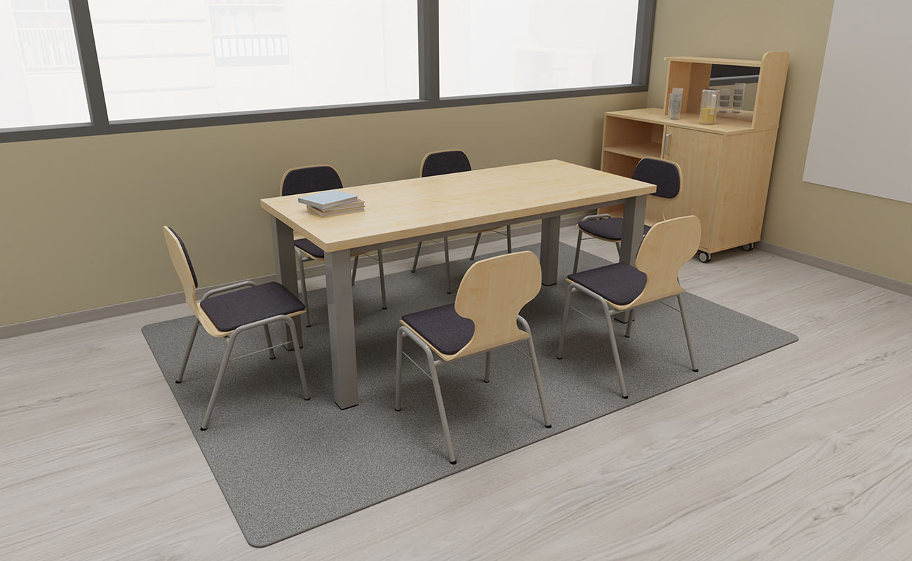 Lehrerzimmer Komfortzone Lehrerzimmer Komfortzone Ecke mit essBar Tisch und Stühlen in Gesprächsecke