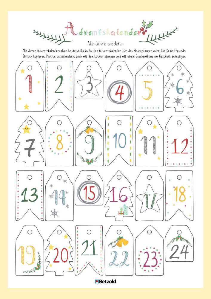 Adventskalender-Etiketten