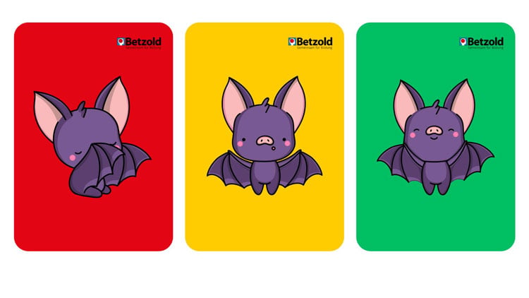 Ampelkarten mit Fledermaus für die Grundschule