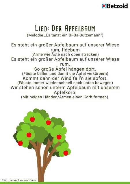 Der Apfelbaum Lied Text Pdf Seite Heu Sicherung kurze bewegungsspiele kindergarten Stück Vielen