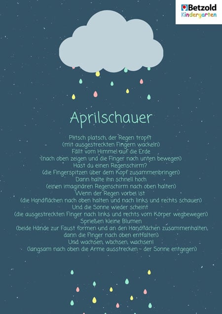 Fingerspiel: Aprilschauer