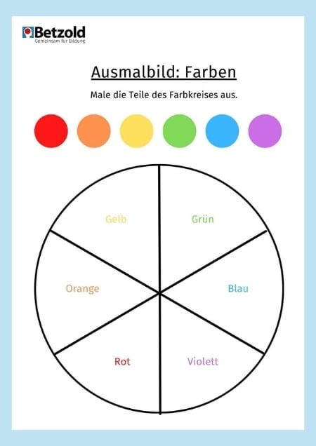 Ausmalbild Farbkreis