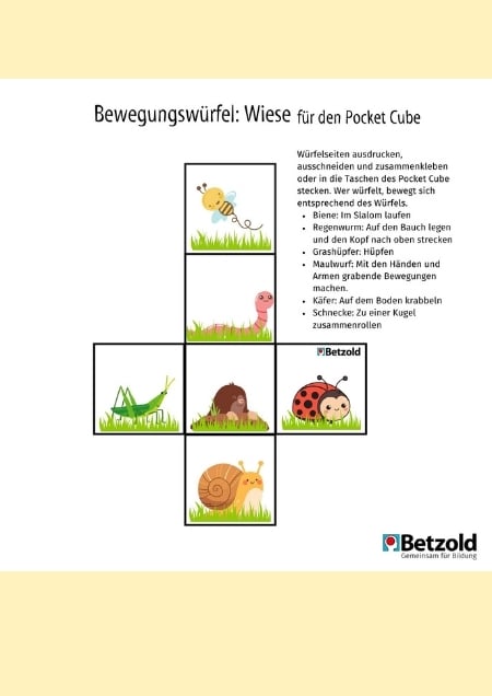 Bewegungswürfel: Wiesentiere