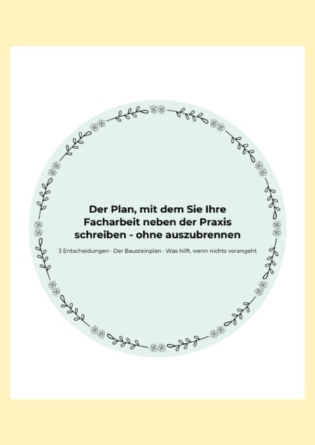 Praxisleitfaden für die Facharbeit
