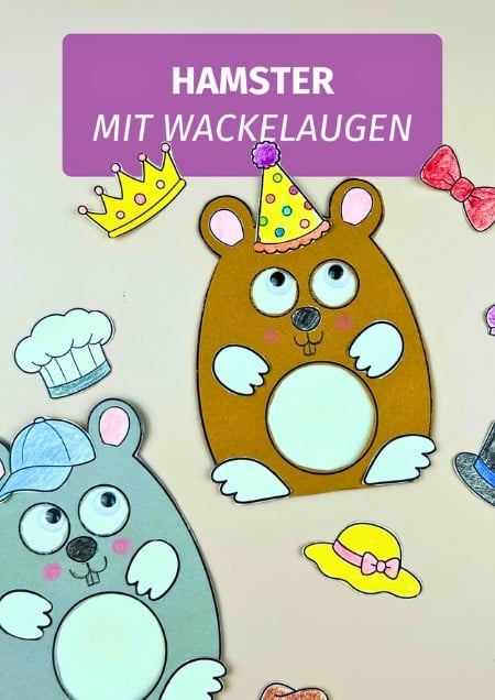 Hamster aus Tonpapier mit beweglichen Wackelaugen