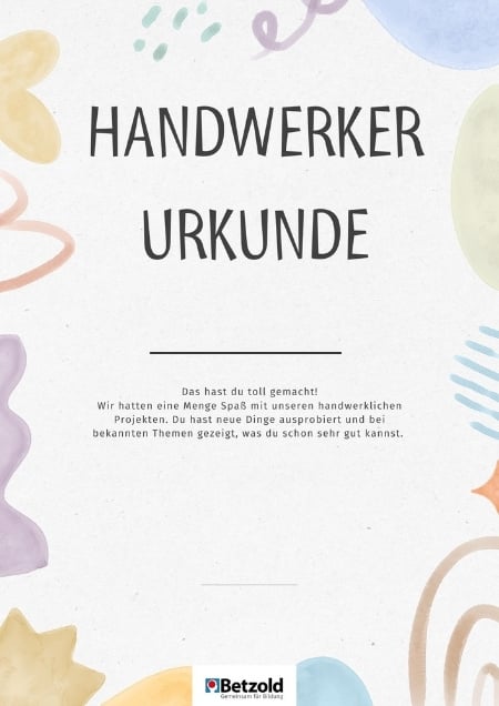 Vorlage: Handwerker-Urkunde