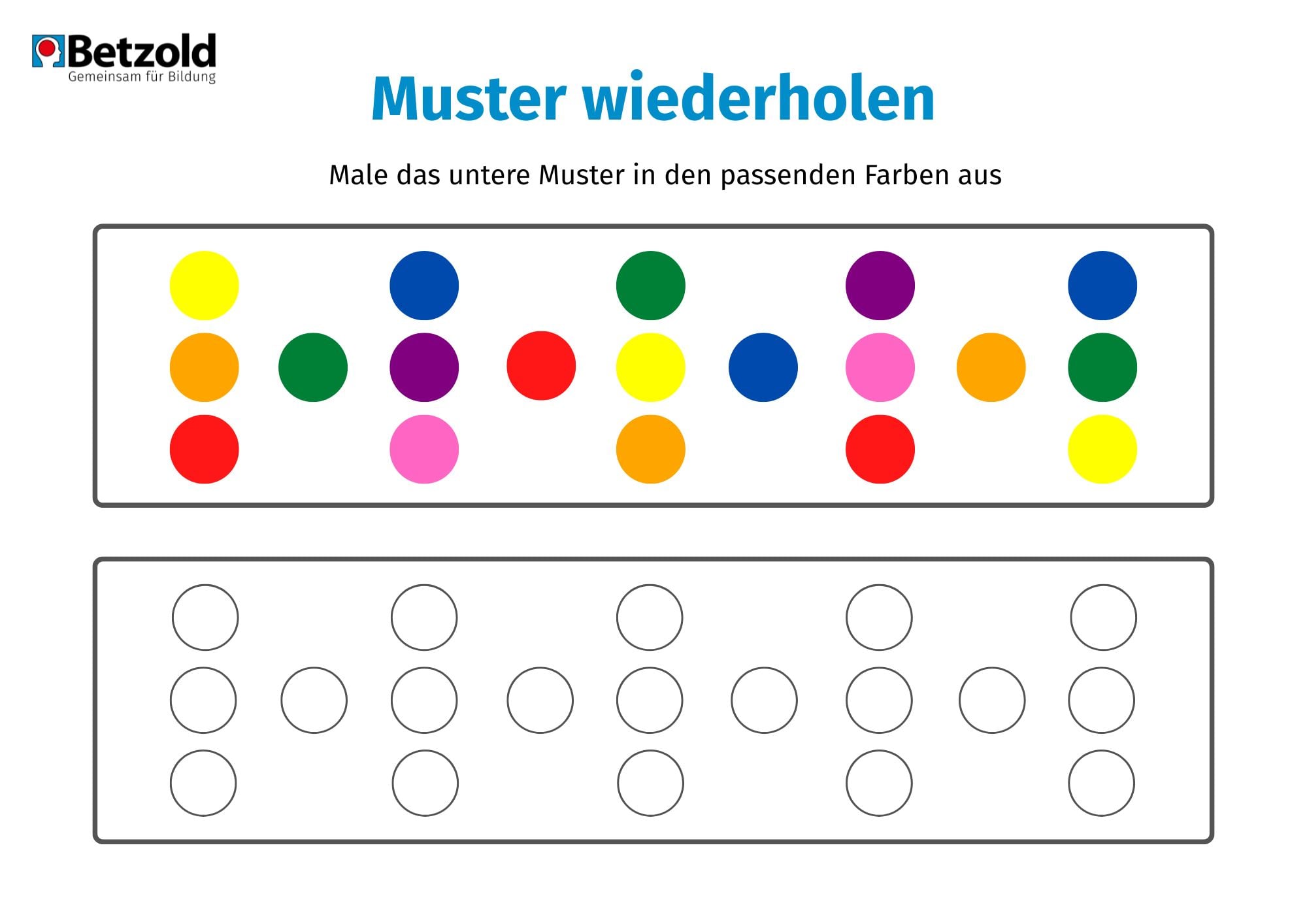 Ausmalbild: Muster wiederholen