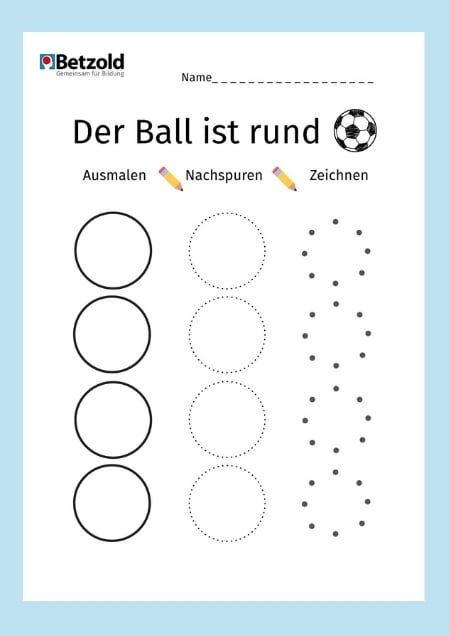 Arbeitsblatt: Fußball nachspuren