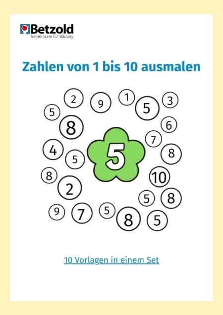 Bilderset: Passende Zahlen ausmalen