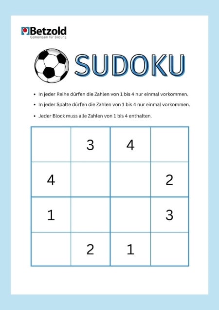 Fußball-Sudoku für Kinder