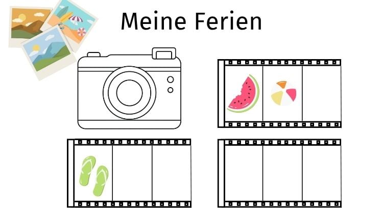 Bastelvorlage Ferienrückblick
