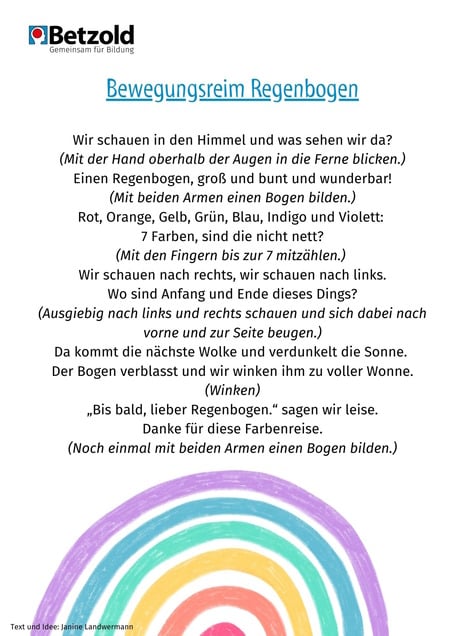 Bewegungsreim: Regenbogen