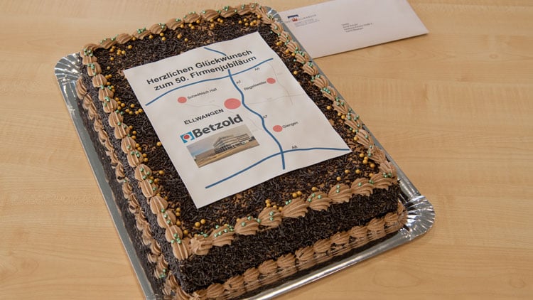 Torte der Stadt Ellwangen zu 50 Jahren Betzold
