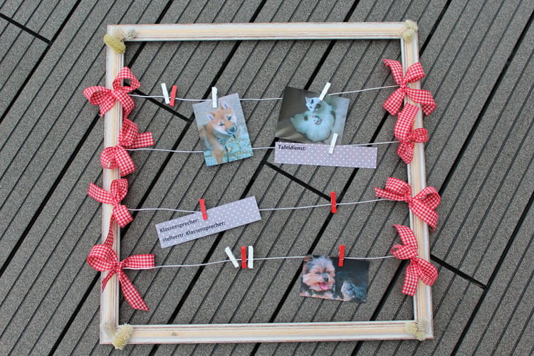 Fertiges Memoboard