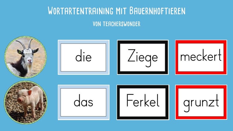Wortartentraining von teacherswonder