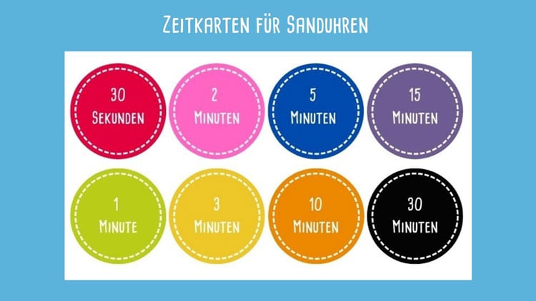 Zeitkarten für Sanduhren