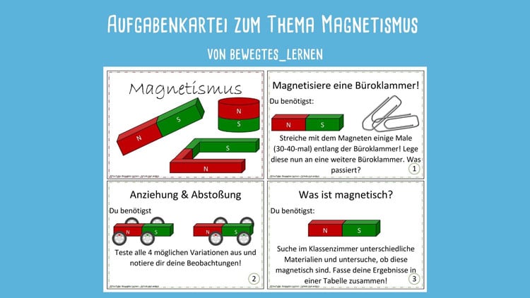 Stationenkarten zu Magnetismus von Bernd Heilgemeir