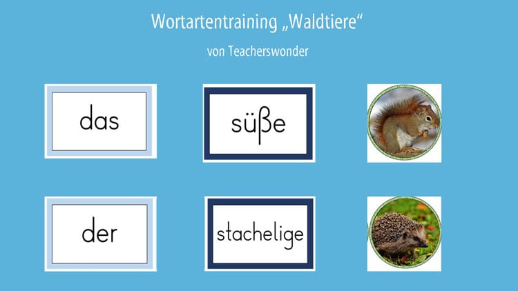 Wortartentraining Waldtiere