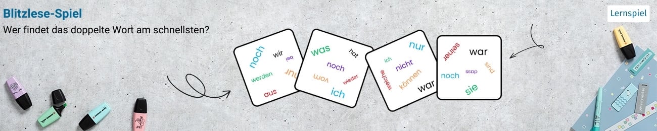 Blitzlesen-Spiel Download auf grauem Hintergrund