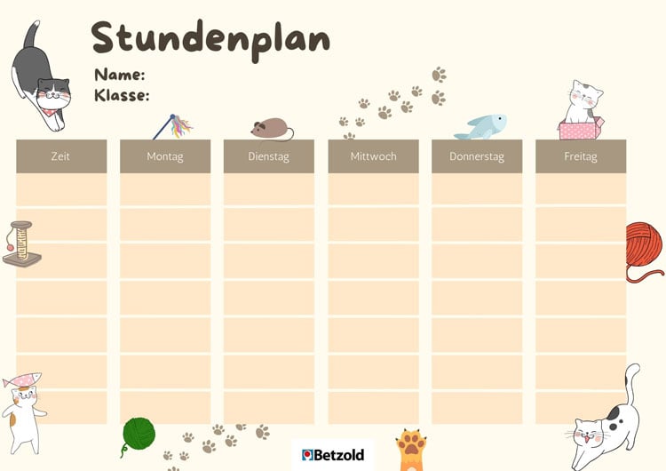Stundenplan Katzen