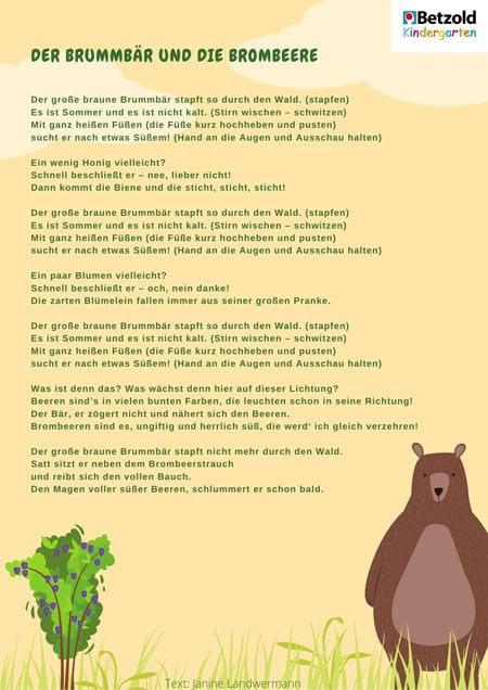 Mitmachreim: Der Brummbär und die Brombeere