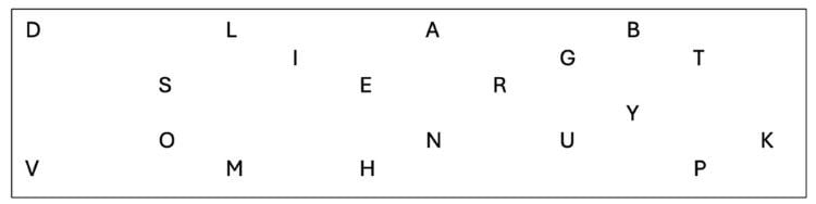 Buchstaben in Rahmen