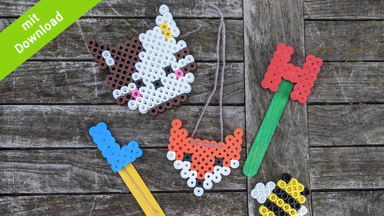 Aus Bio-Bügelperlen ohne Plastik , aus dem Betzold Shop, lassen sich ganz einfach viele Ideen basteln.