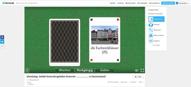 Grammatikübung mit Online-Tool