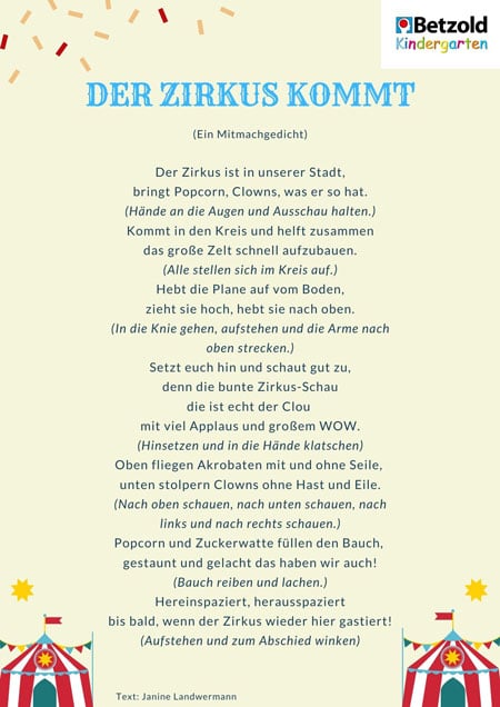 Mitmachreim: Der Zirkus kommt
