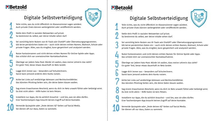Tipps zur digitalen Selbstverteidigung für Schülerinnen und Schüler