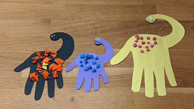 Bastelidee Dinosaurier aus Papier