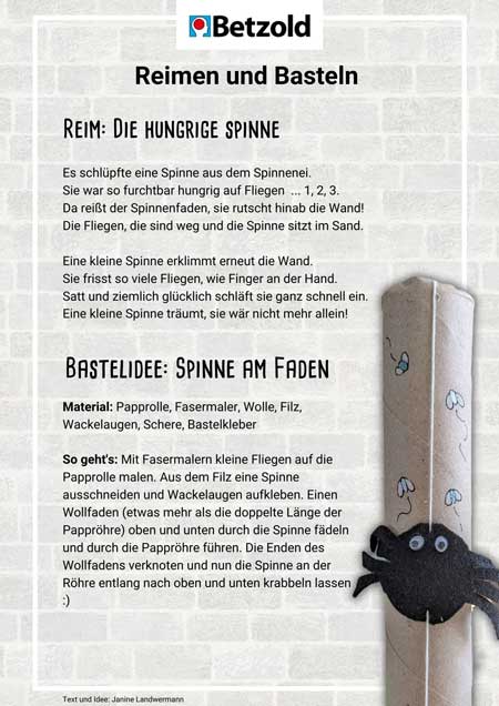 Reimen und Basteln: Spinnen im Frühling