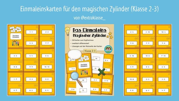 Einmaleinskarten für den magischen Zylinder