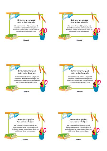 Vorlage: Erinnerungsglas mit Text