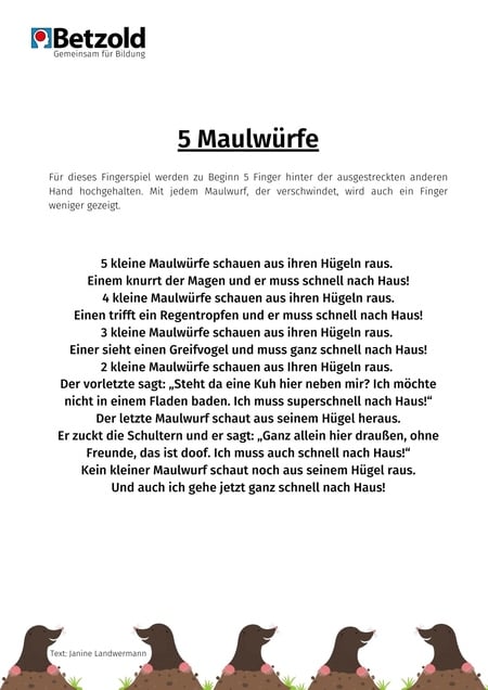 Fünf Maulwürfe