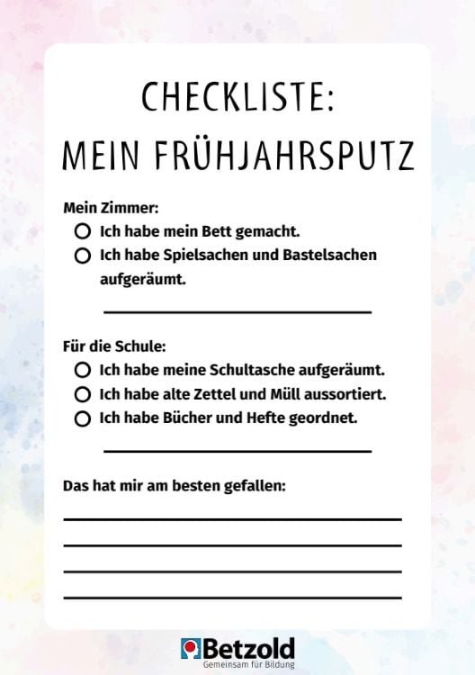 Frühjahrsputz Checkliste