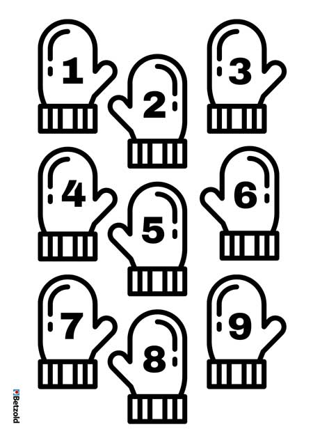 Zählübung: Handschuhe