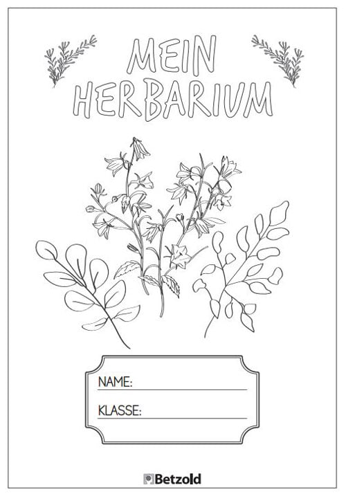 Deckblatt für ein Herbarium