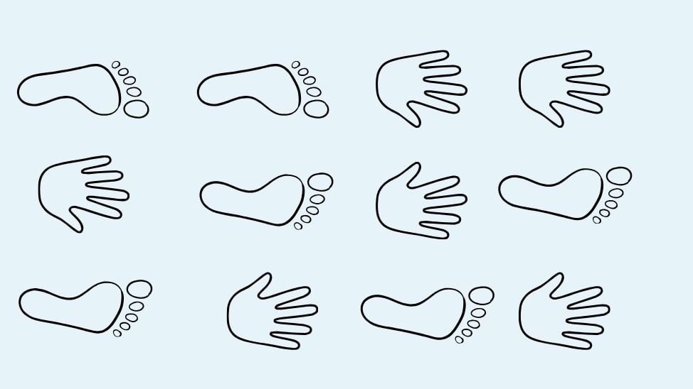 Hüpfspiel „Hand und Fuß“