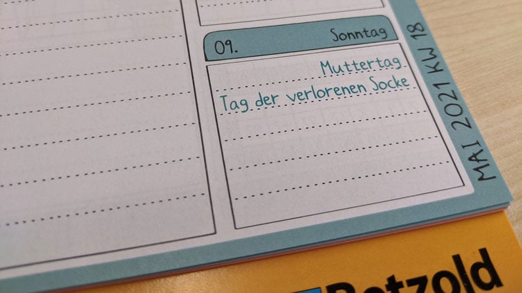 Tag der Socke im Kalender verzeichnet