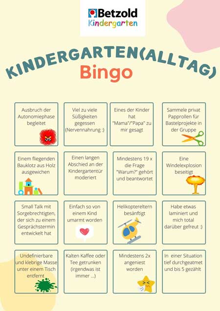 Bingo: Kindergartenalltag