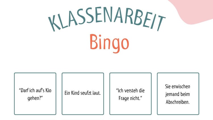 Bingo für Klassenarbeiten