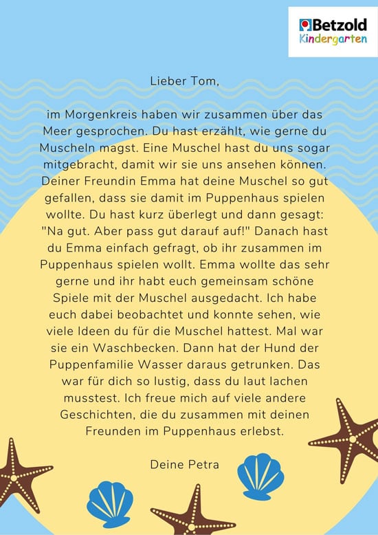 Abschiedsbrief kindergarten wie die schreibe für eine Abschiedsbrief: Der